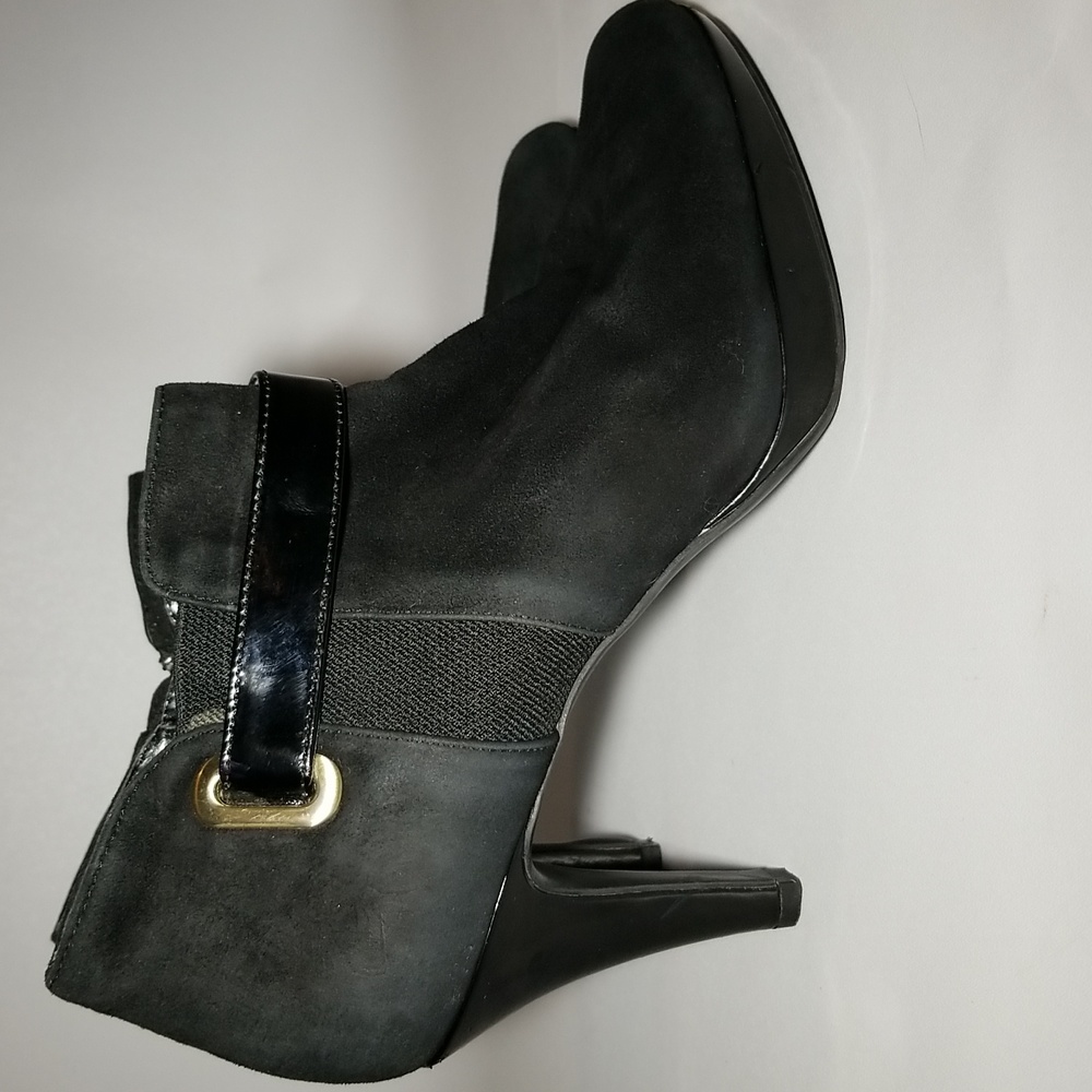 Bandolino Black,suede leather Women's platform ankle boot Shoes.